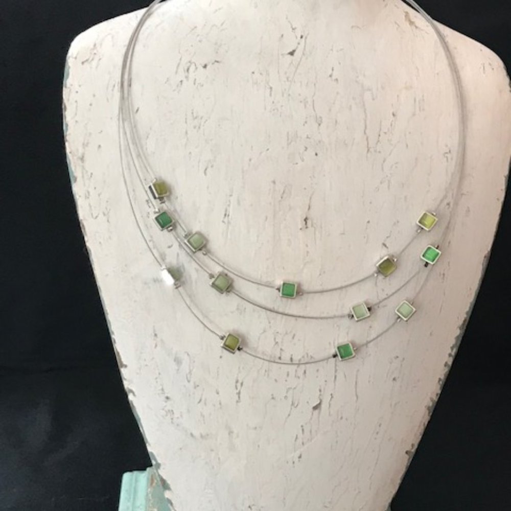Lia Sophia - Glass Cat's Eye Green Necklace